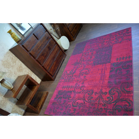 Tapis vintage 22215/082 fuchsia patchwork - Dimension au choix