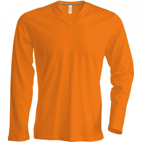 Tee-shirt de travail col v manches longues kariban 100% coton - Taille et coloris au choix