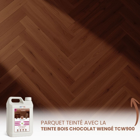 Teinte Bois Chocolat Wengé TCW900 - Rénovation parquets et meubles AnovaBois - Conditionnement au choix