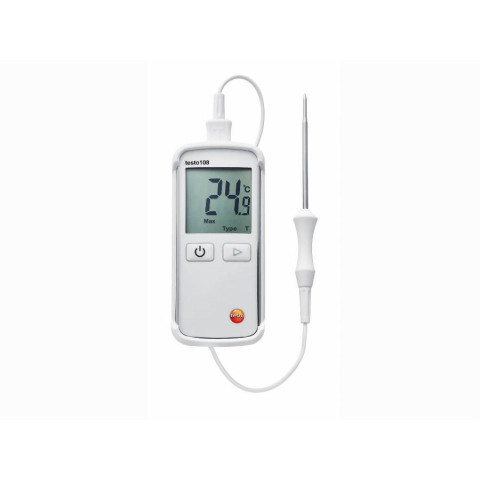 Thermomètre alimentaire 108 à sonde interchangeable TC type K/T - TESTO - 0563 1080