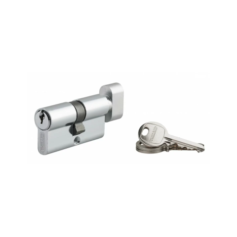 Cylindre de serrure à clé crantée Ecopro à bouton nickelé - 30 x 30 - Varié - THIRARD - 00007068