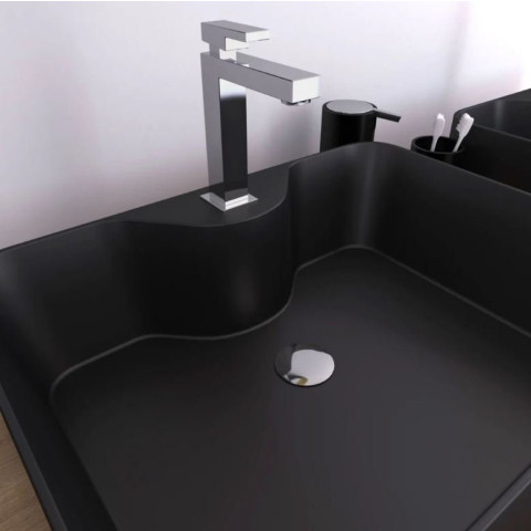 Vasque à poser rectangle en céramique noire - 48x37x13.5cm - RECTANGULAR DARK OMEGA Aurlane - VAS044