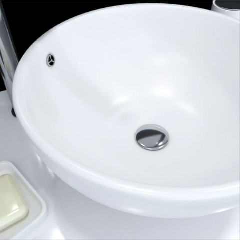 Vasque ronde en céramique blanche à poser - Diamètre 42cm - Hauteur 18cm - PARABOLA Aurlane - VAS038