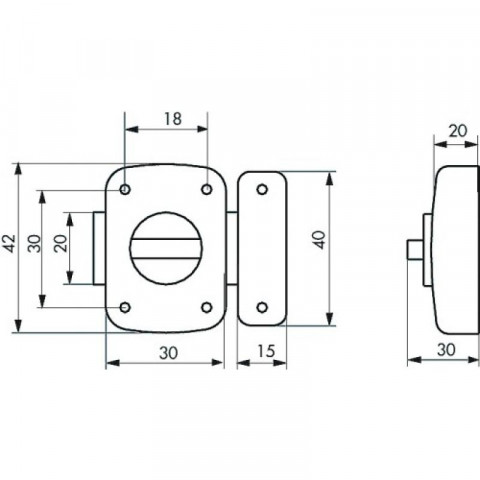 Verrou automatique type alouette en largeur de 40 mm finition chromé brillant