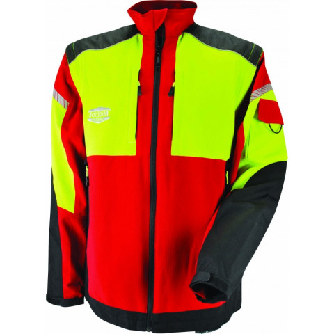 Veste de travail rouge INFINITY en stretch avec manches amovibles - SOLIDUR - INVERE-4XL