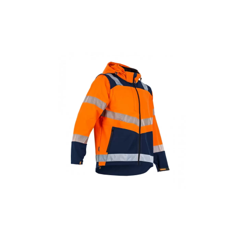 Veste haute-visibilité Cible - Softshell 3 couches - Orange/Marine - T3 M - LMA - 2266 T3