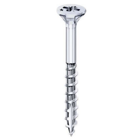 Vis Rocket tête fraisée Pozi VYNEX Acier zingué 4x80/45 - Boite de 200 - 351400025141