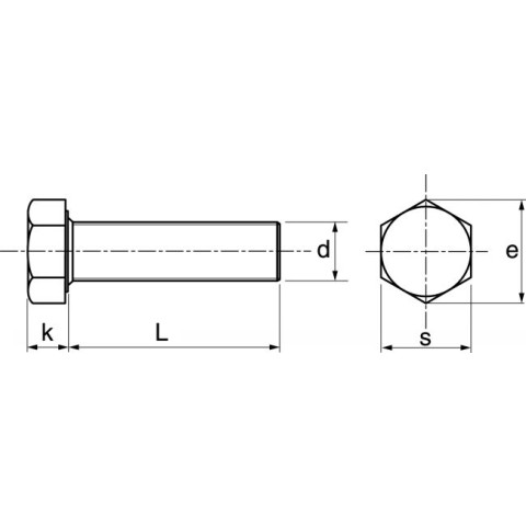 Vis métaux ACTON Inox - Tête hexa filetage total - 62101