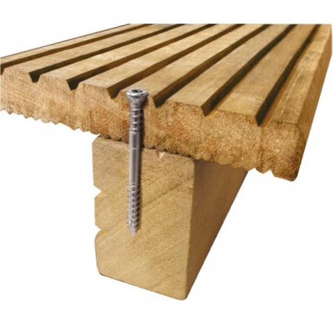 Vis terrasse bois tête réduite double filet torx inox a2, diamètre 5 mm, longueur 40 mm, boîte de 200 vis