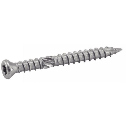 Vis à bois terrasse tête fraisée 6 lobes double filet inox A2 - Ø 5 x 100 mm - Boite de 100 - ACTON - 623275X100