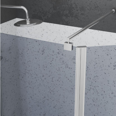 Volet pivotant fumé pour paroi de douche a l’italienne - 40x200 cm verre fumé 6mm Aurlane - FAC249