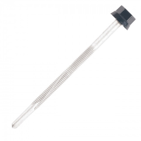 Vis bac acier SCELL-IT sommet nervure Support métal IPN - Ø6 x 85 mm - TH12 - Gris terre d'ombre RAL7022 - Sachet de 100 - ZTP-60085-7022