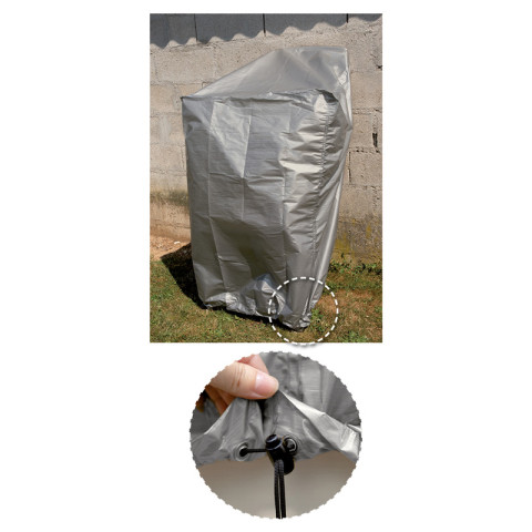 Housse 90 grammes grise pour barbecue rond diametre70 xh75 cm