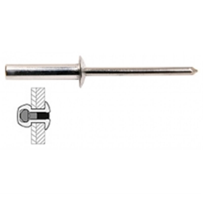 Outifrance Rivets Etanches Alu / Acier Tete Plate 3.2 x 8 mm Distriartisan